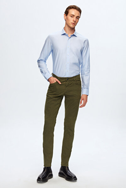 Tween Super Slim Fit Haki Pamuklu Likralı Chino Pantolon