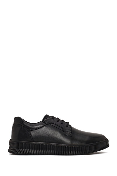 Derimod Men's Black Lace-Up Leather Sneaker Wm600012Dv