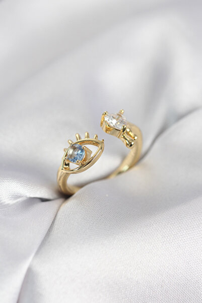 DMR Elegance Tear Drop Model Gold Color Zircon Stone Women's Ring