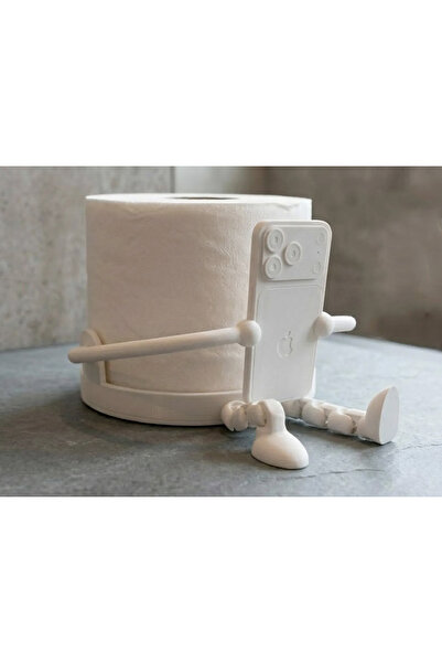 Eilo Figure Holding a Phone Toilet Paper Holder