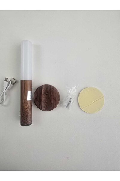 ALKESE Hareket Sensörlü USB Şarjlı LED Ahşap Görünümlü Gece Lambası – Manyetik, 3 Işık Modlu Lüks Aplik