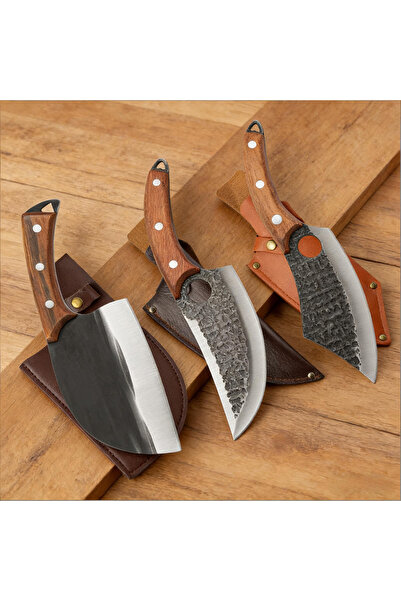 Klyte 3-Piece Kitchen Knife Set, Ultra-Sharp Boning & Cleaver Knives for Meat...
