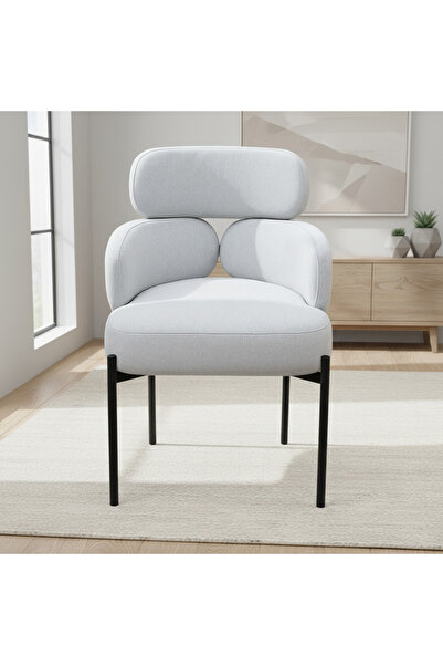 Roots Furniture كرسي طعام سيلفي باللون الرمادي الفاتح