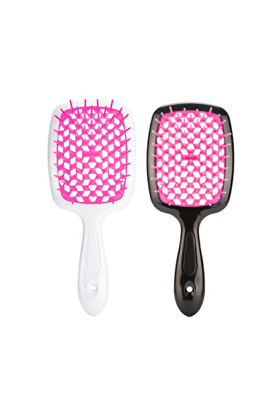 choice2 WS031-A 2pc Hair Comb Set Anti Static Scalp Massage Wet Dry Comb Deme...