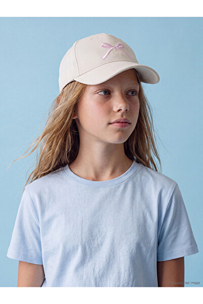 LC Waikiki Rmz Gi̇yi̇m Farkiyla Bow Embroidered Girls' Cap Hat