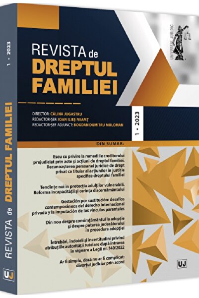 Universul Juridic Revista de Dreptul Familiei nr.1/2023