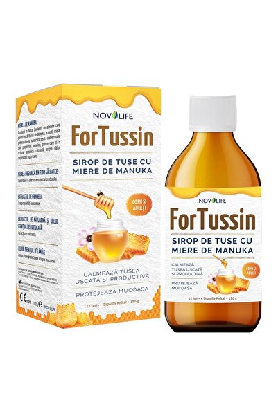 Novolife Novoline Fortussin Sirop Cu Miere De Manuka 180g