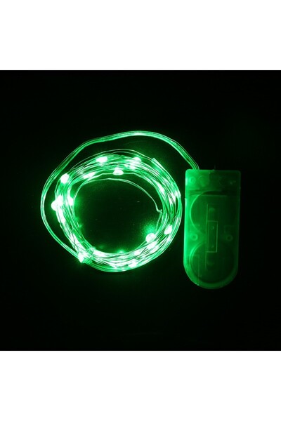 Rao Instalatie Craciun, 1 Metru, 10 Led-uri, Verde, cu Baterii, Fir Cupru, Li...