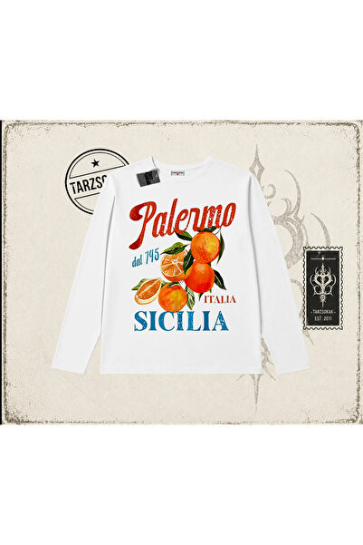 Tarzsokak Unisex Palermo Sicilija majica sa okruglim izrezom i dugim rukavima...