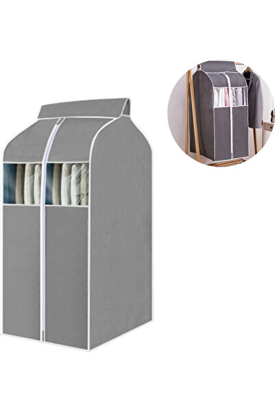 STARSTAR Grey hanging suit garment cover with large transparent window for wa...