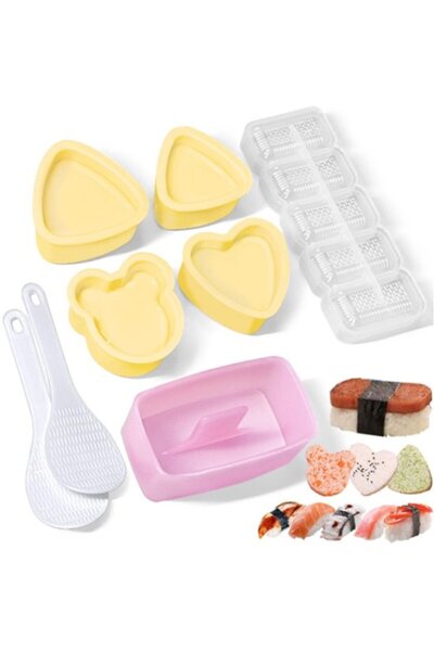 STARSTAR 8-Piece Triangular Sushi Mold Set for DIY Rice Balls
