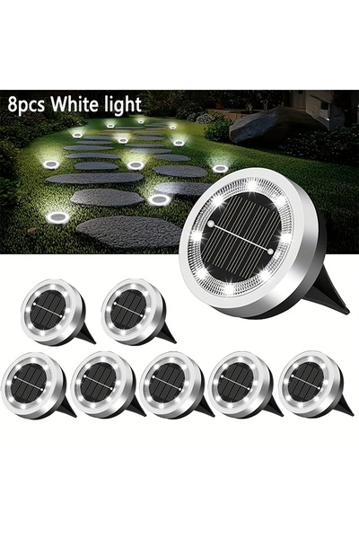 STARSTAR Mini solar ground lights, 8-pack, outdoor, waterproof solar flat gar...