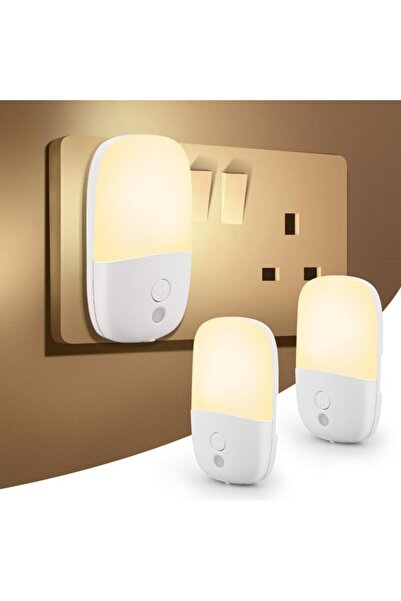STARSTAR 2-Pack 3000K Warm White LED Night Lights with Light Sensor, 5-Level ...
