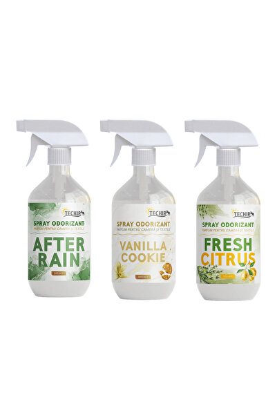 Techir Kit spray odorizant de aer DUPĂ PLOAIE + PRĂJITURI CU VANILIE + CITRUS...