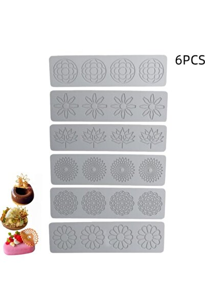 STARSTAR 6 pieces - Silicone tuile molds - Silicone lace mold - Fondant molds...