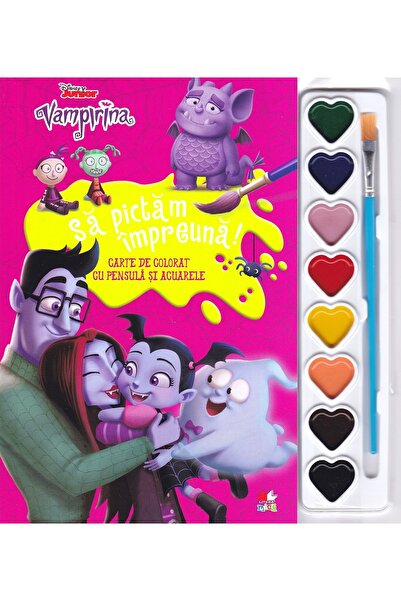 Litera Disney. Vampirina. Sa pictam impreuna! Carte de colorat cu pensula si ...