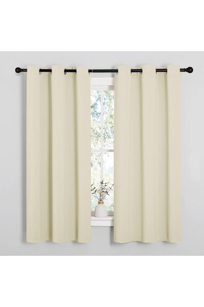 STARSTAR Beige heat-insulating blackout curtains/valances for bedroom windows...