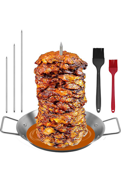 STARSTAR Stainless Steel Upright Rotisserie Grill Set Includes 3 Skewers 8/10...