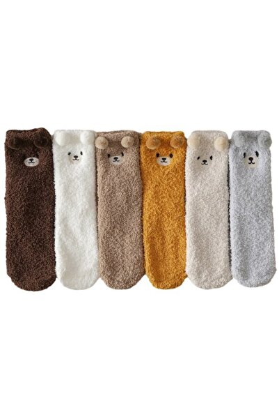 STARSTAR pairs of fluffy socks coral fleece winter soft sleep socks, cartoon ...