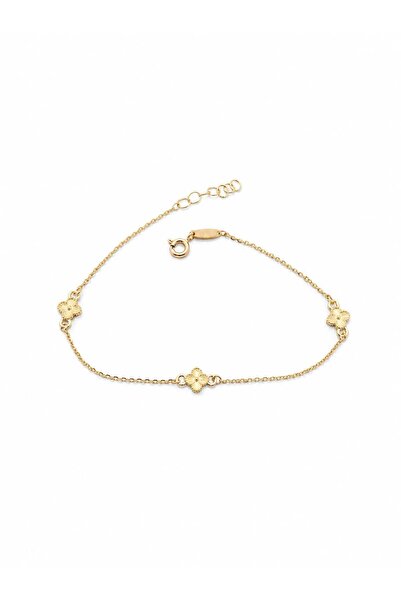 Aur 585 Brățară damă din aur galben 14k, model flori, 18–19,5 cm, 1,56 g