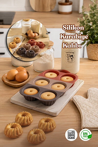 Porsima 30010-1 Silikon Göbekli Muffin Kalıbı 6'lı | Yapışmaz Kek ve Cupcake ...