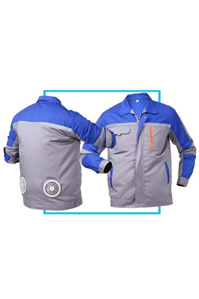 DubaiGallery Men's Summer Cooling Work Jacket with Dual Turbo Fans, USB Recha...
