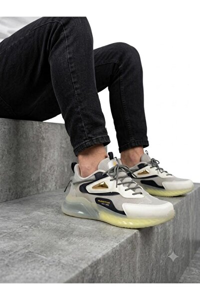 Lütfi Men's Gray Orthopedic Imported Sole Casual Sneaker Walking Shoes