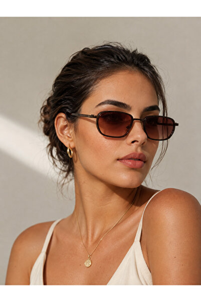 PİYESBOUTİQUE Dalia Metal Polygon Small Women's Unisex Women's New Season Sun...
