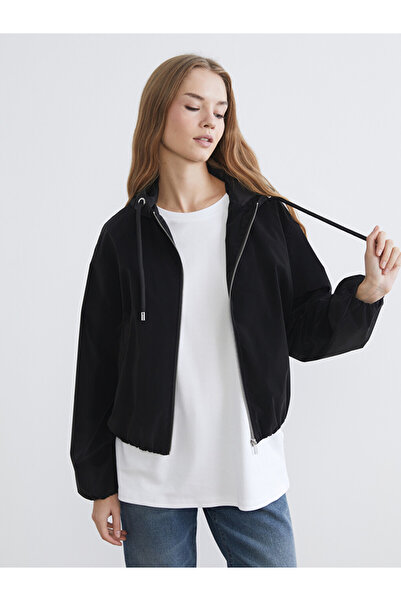 LC Waikiki Hooded Oversize Crop Women's Raincoat