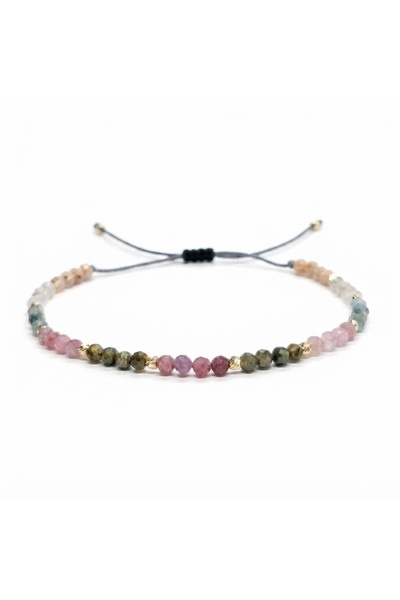 PIETRICELE Brățară Reglabilă Turmalină și Aur 14K
