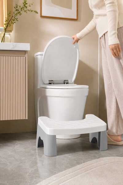 Generic 1 Plastic Non Slip Toilet Squat Stool 17cm Ergonomic U Shape Waterpro...