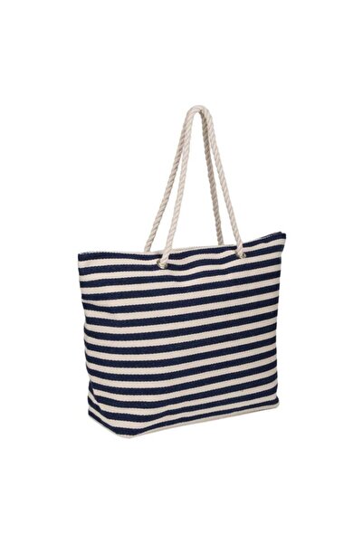 BAMI NETWORK Geanta de Plaja Dungi Bleu Bej Bumbac Poliester 42x15x43cm