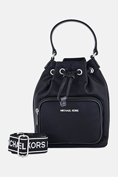 Michael Kors Women Khai Nylon Bucket Cross Body Bag, Black