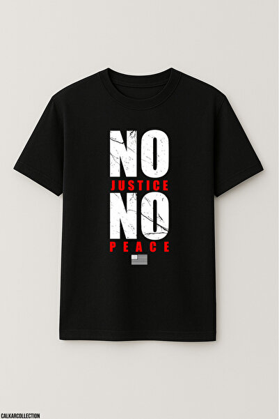 CALKARCOLLECTION Unisex Oversize No Justice No Peace Tshirt