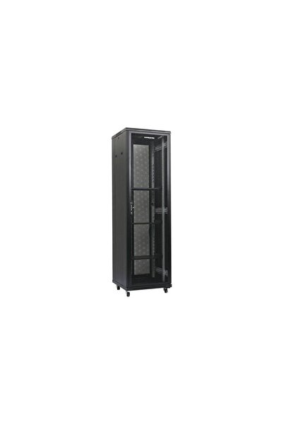 Dateup Rack de podea 19'' 42U 800x1000, Uși perforate față/spate, RAL 9004