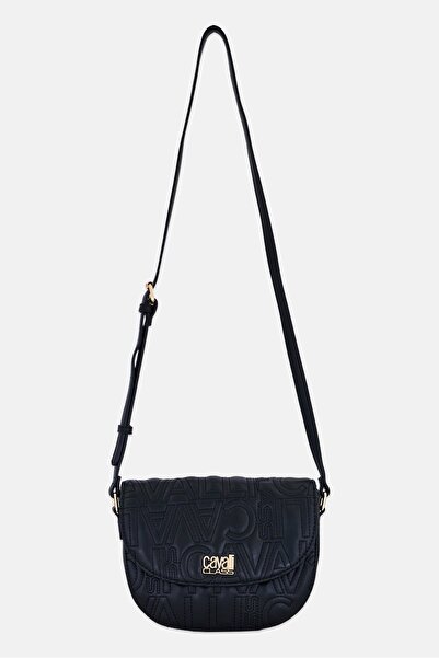 Cavalli Class Women Brand Logo Cross Body Bag, Black