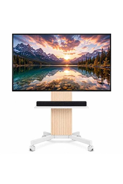 BRANDTECH Mobile TV Stand Cart for 32–65 Inch LED LCD OLED QLED TVs, Height A...