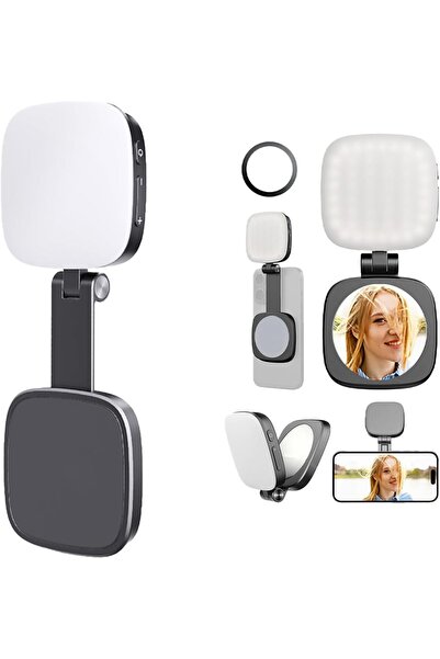 STARSTAR 360° Rotating Magnetic Phone Fill Light with Mirror, Low-Light Video...