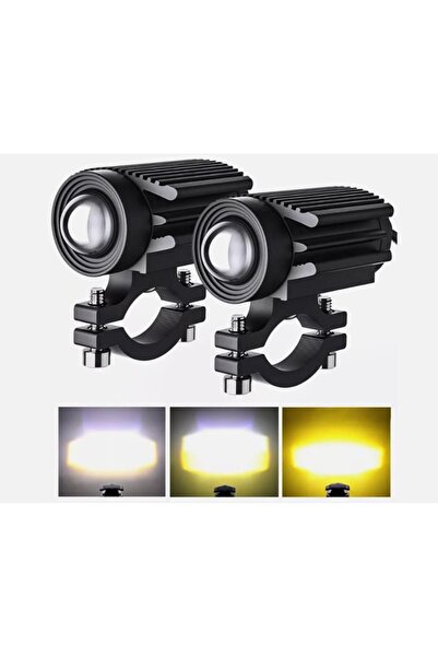 STARSTAR 2-pack of 60W LED motorcycle headlights, yellow-white high and low p...