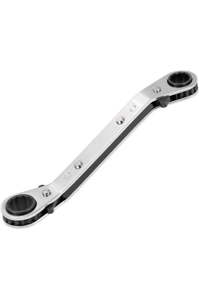 STARSTAR Reversible ratchet wrench, 10mm x 12mm offset double socket, Cr-V