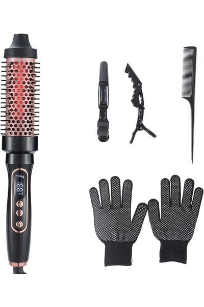 STARSTAR Infrared Ceramic & Ionic Heated Hair Curling & Straightening Brush w...
