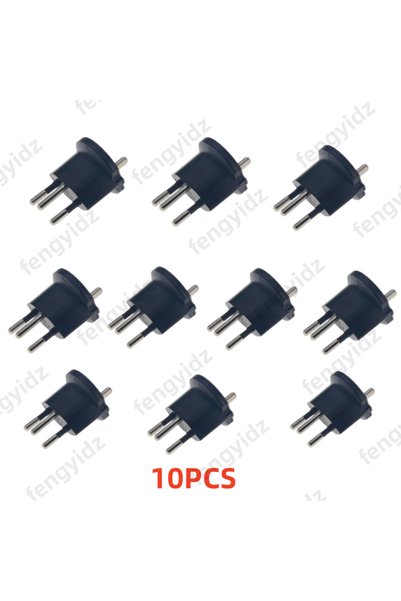 Choice6 black 10pcs 1PC European France TO Swiss plugs Travel Adapter 3 pin p...