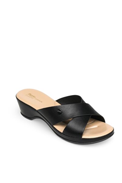BATA Cross‑Strap Comfort Slide Sandals