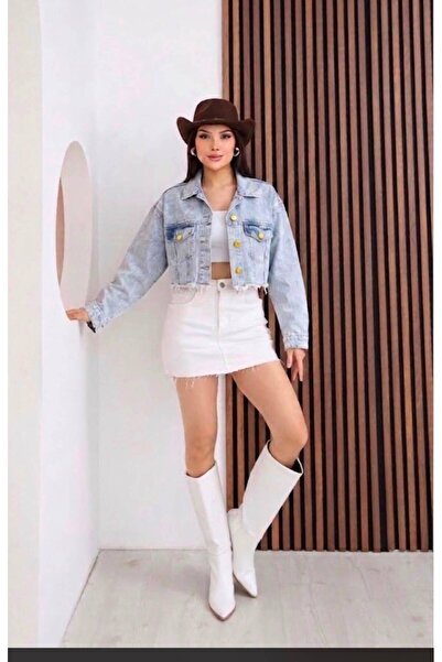 Denim Crop Ceket