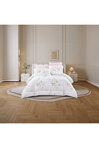 Lifestyle Super King Floral Print 6 Piece Reversible Comforter Set - 260x240cms