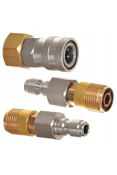 Techkar Set de conectori rapizi din inox, tip priză și ștecher M18, pentru ma...