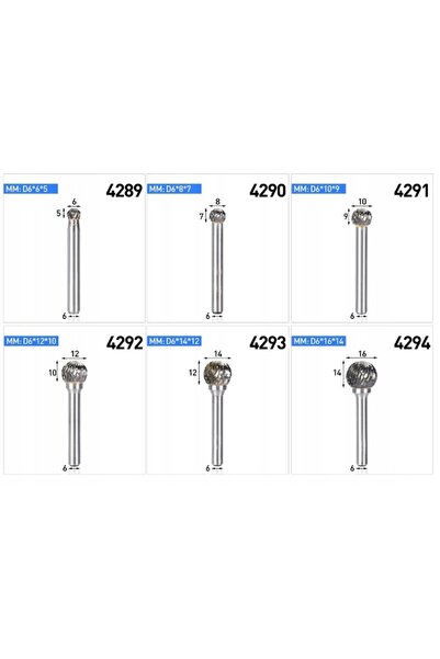 NO BRAND Freză rotativă din carbură pentru metal, tijă de 14mm, 6 4293