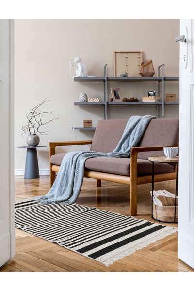 NO BRAND Covor Kilim Boho țesut cu ciucuri 60x120