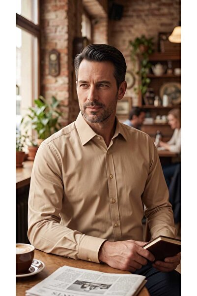 Louis Fabel Plain Long Sleeve Lycra Men's Shirt