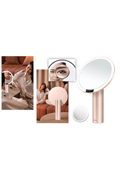 NO BRAND Oglindă de machiaj AMIRO cu iluminare LED + Oglindă mică cu mărire 10x